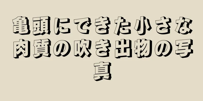 亀頭にできた小さな肉質の吹き出物の写真