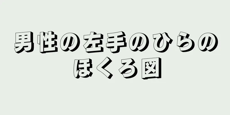 男性の左手のひらのほくろ図