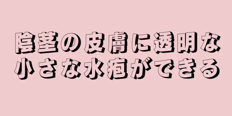 陰茎の皮膚に透明な小さな水疱ができる
