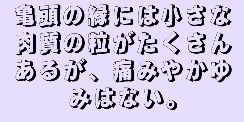 亀頭の縁には小さな肉質の粒がたくさんあるが、痛みやかゆみはない。