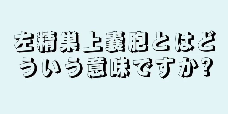 左精巣上嚢胞とはどういう意味ですか?