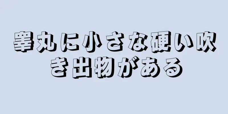 睾丸に小さな硬い吹き出物がある