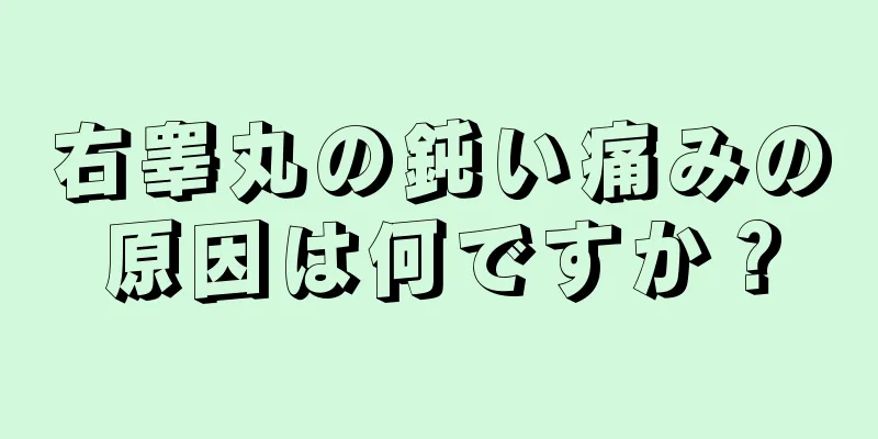 右睾丸の鈍い痛みの原因は何ですか？