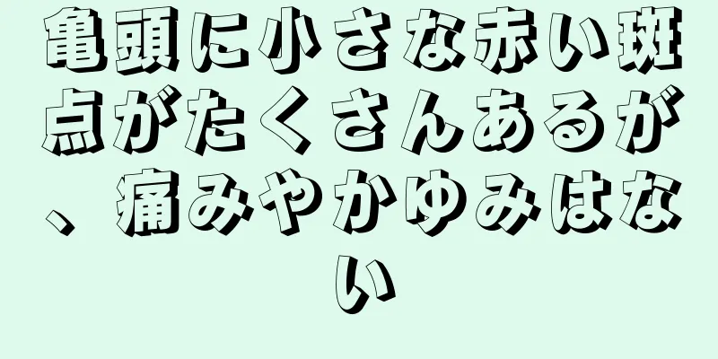 亀頭に小さな赤い斑点がたくさんあるが、痛みやかゆみはない