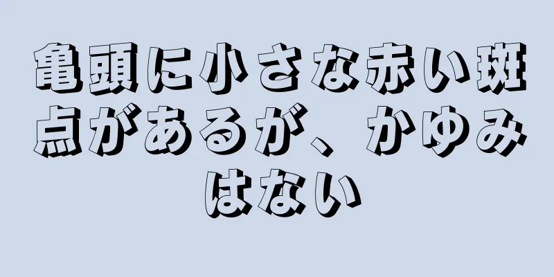 亀頭に小さな赤い斑点があるが、かゆみはない