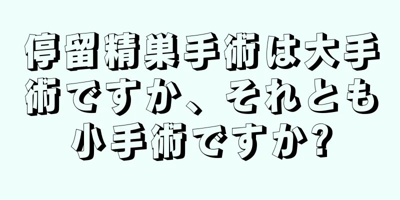 停留精巣手術は大手術ですか、それとも小手術ですか?