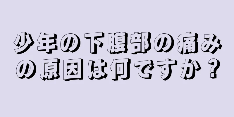 少年の下腹部の痛みの原因は何ですか？