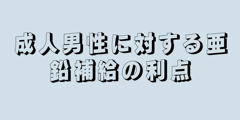 成人男性に対する亜鉛補給の利点