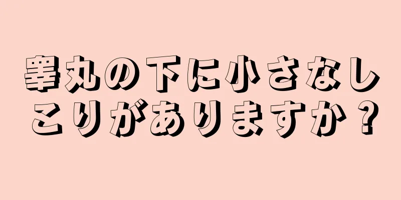 睾丸の下に小さなしこりがありますか？