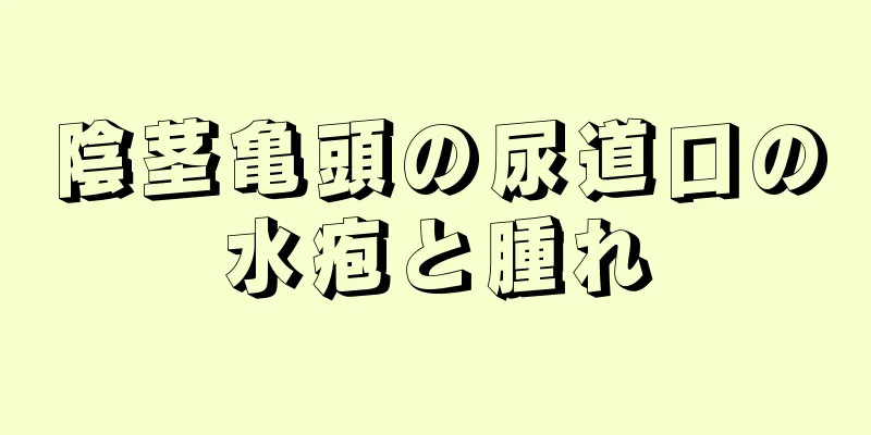 陰茎亀頭の尿道口の水疱と腫れ