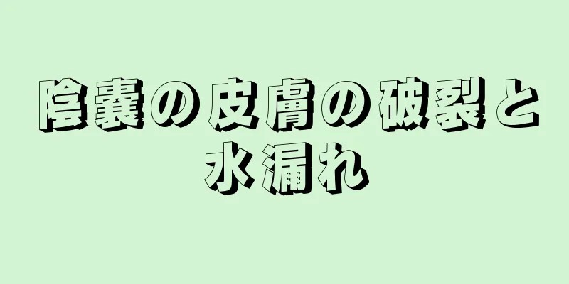陰嚢の皮膚の破裂と水漏れ