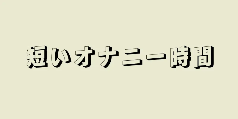 短いオナニー時間