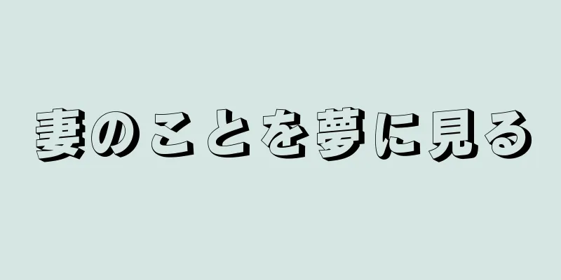 妻のことを夢に見る