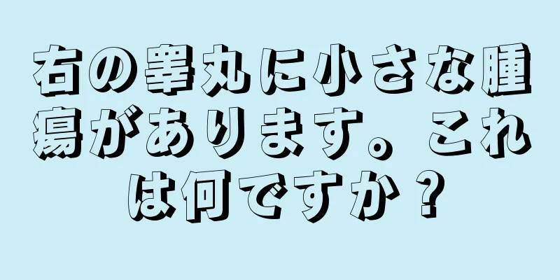 右の睾丸に小さな腫瘍があります。これは何ですか？