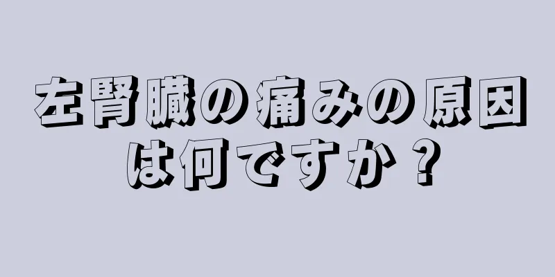 左腎臓の痛みの原因は何ですか？