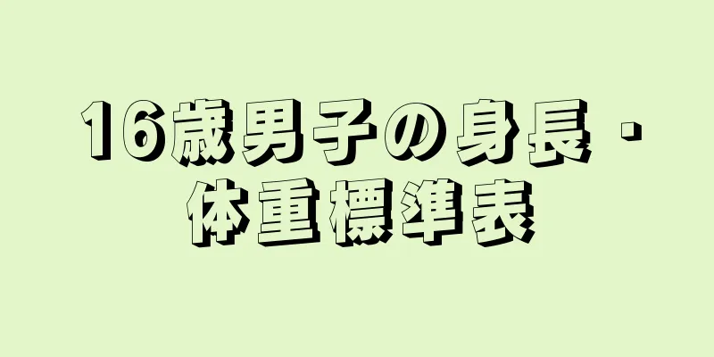 16歳男子の身長・体重標準表