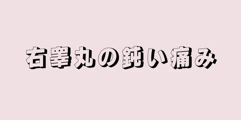 右睾丸の鈍い痛み