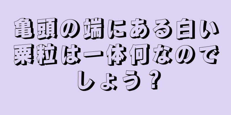 亀頭の端にある白い粟粒は一体何なのでしょう？
