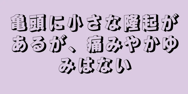 亀頭に小さな隆起があるが、痛みやかゆみはない