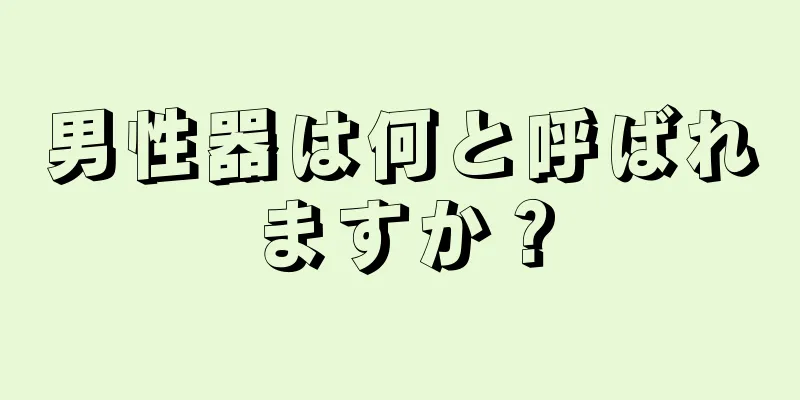 男性器は何と呼ばれますか？