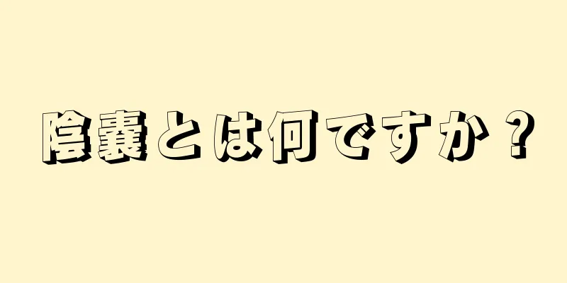 陰嚢とは何ですか？