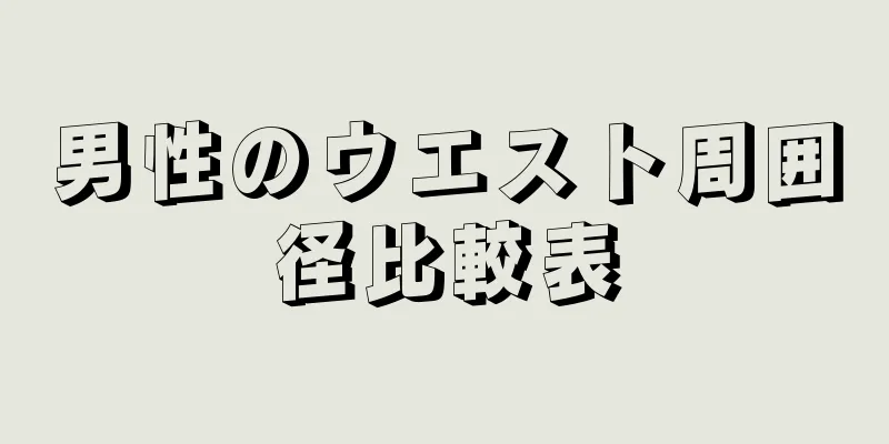 男性のウエスト周囲径比較表