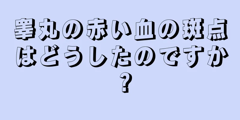 睾丸の赤い血の斑点はどうしたのですか？