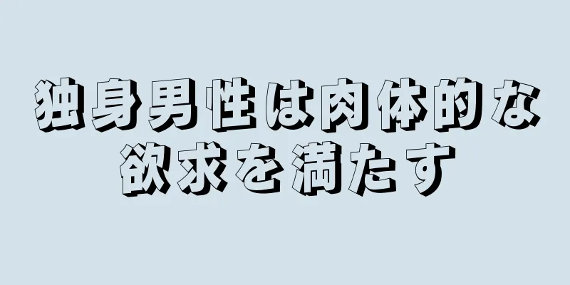 独身男性は肉体的な欲求を満たす