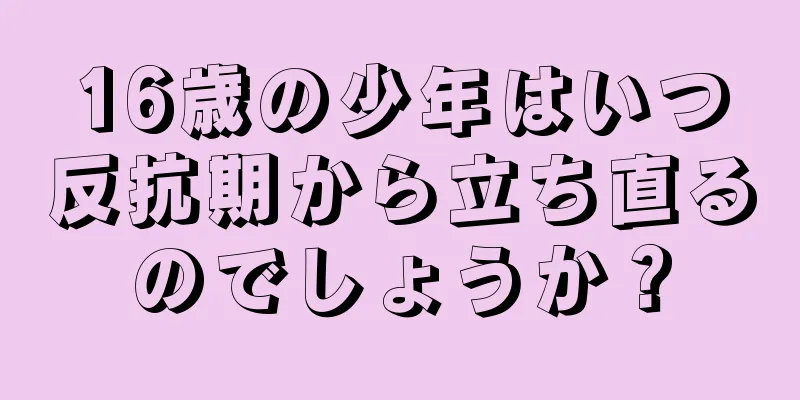 16歳の少年はいつ反抗期から立ち直るのでしょうか？