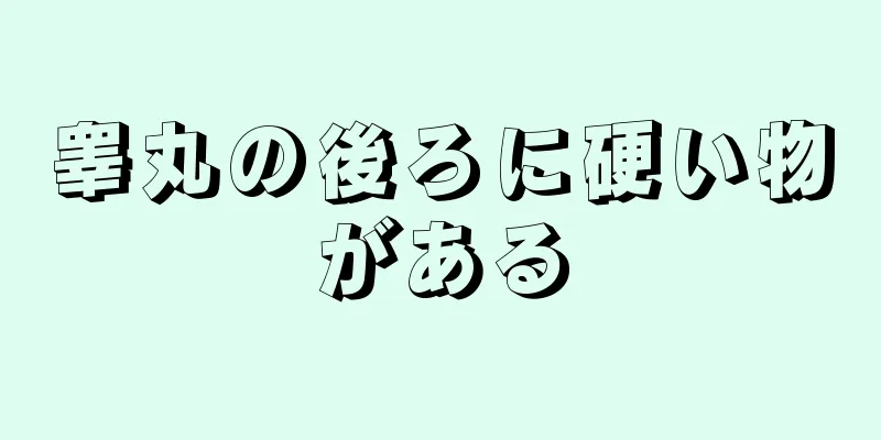 睾丸の後ろに硬い物がある