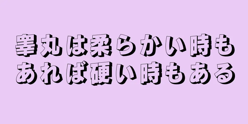 睾丸は柔らかい時もあれば硬い時もある