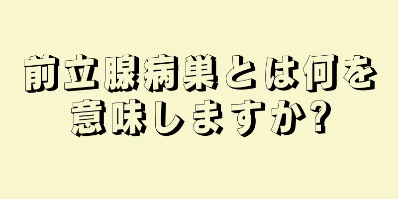 前立腺病巣とは何を意味しますか?