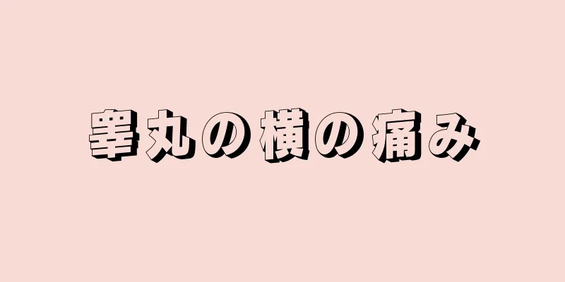 睾丸の横の痛み