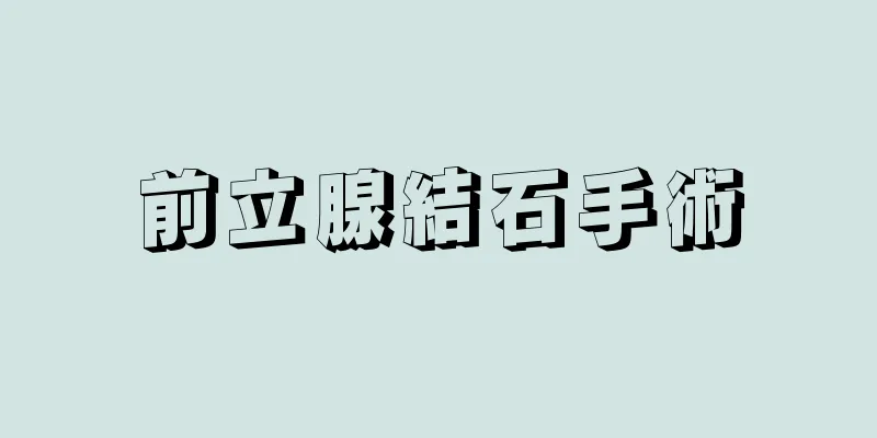 前立腺結石手術