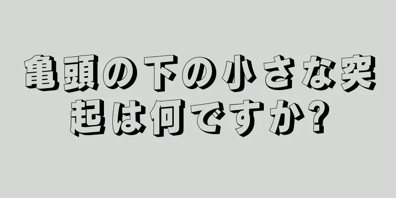 亀頭の下の小さな突起は何ですか?