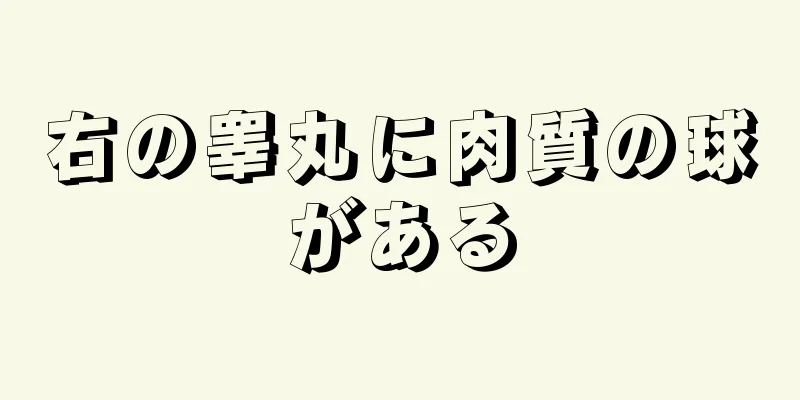 右の睾丸に肉質の球がある