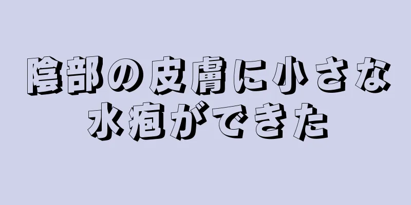 陰部の皮膚に小さな水疱ができた