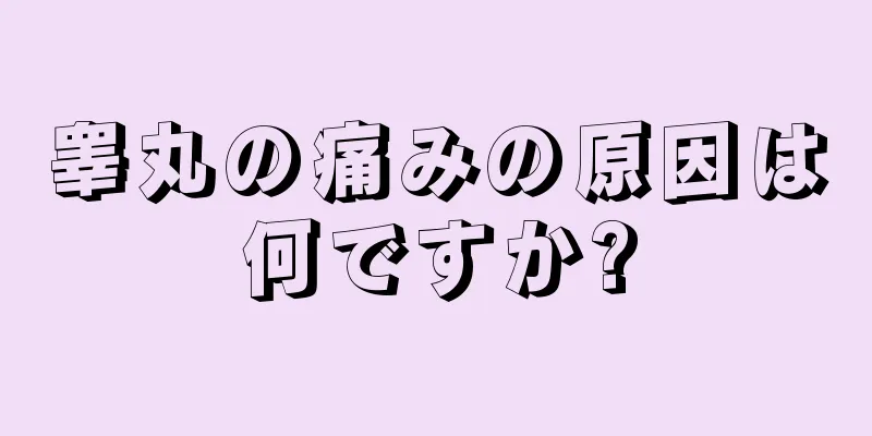 睾丸の痛みの原因は何ですか?