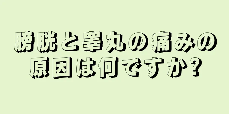 膀胱と睾丸の痛みの原因は何ですか?