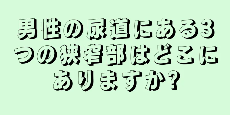 男性の尿道にある3つの狭窄部はどこにありますか?
