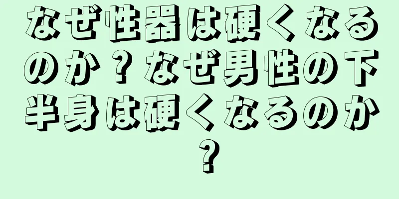 なぜ性器は硬くなるのか？なぜ男性の下半身は硬くなるのか？