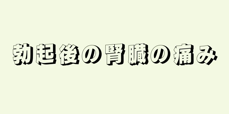 勃起後の腎臓の痛み