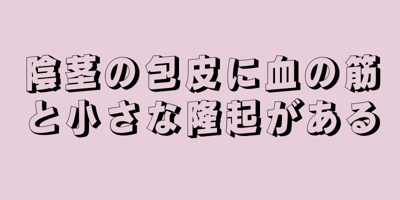 陰茎の包皮に血の筋と小さな隆起がある
