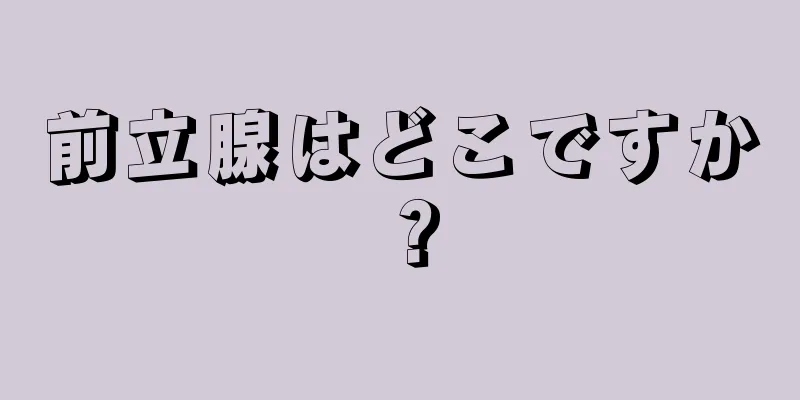 前立腺はどこですか？