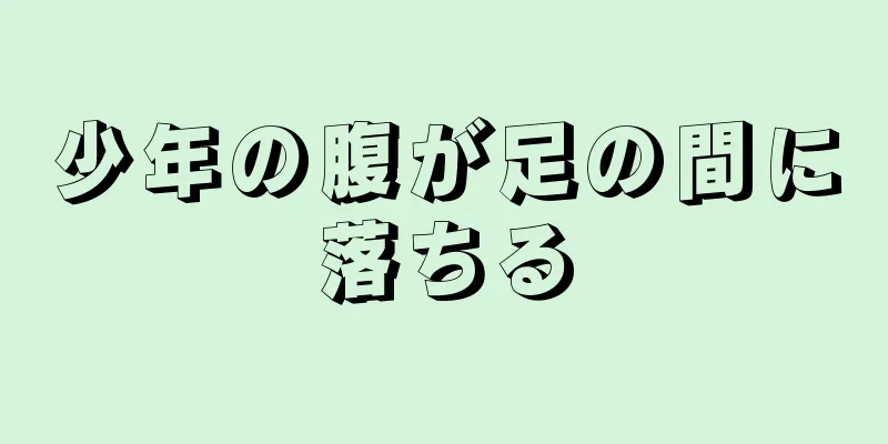 少年の腹が足の間に落ちる