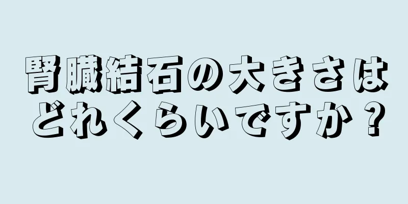 腎臓結石の大きさはどれくらいですか？