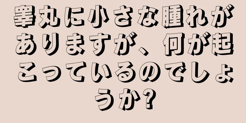 睾丸に小さな腫れがありますが、何が起こっているのでしょうか?