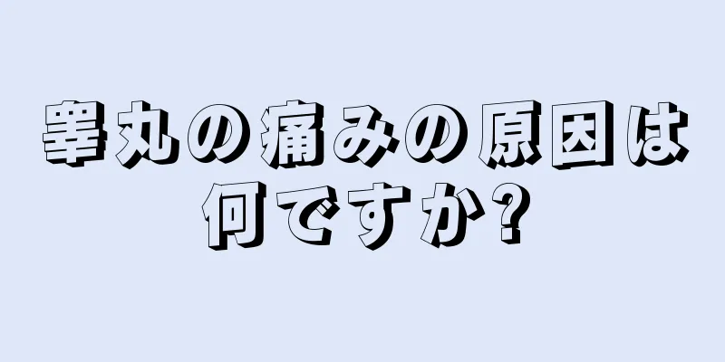 睾丸の痛みの原因は何ですか?