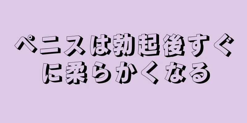 ペニスは勃起後すぐに柔らかくなる