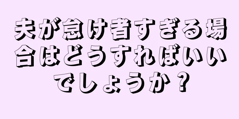 夫が怠け者すぎる場合はどうすればいいでしょうか？